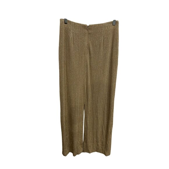 Cache Pencil Maxi Skirt Metallic Ribbed Size 6 Flat Front Elegant Evening Wear - Picture 2 of 9